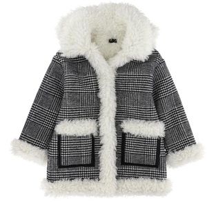 Monnalisa Houndstooth Coat With Fringe, size 10 y.o.